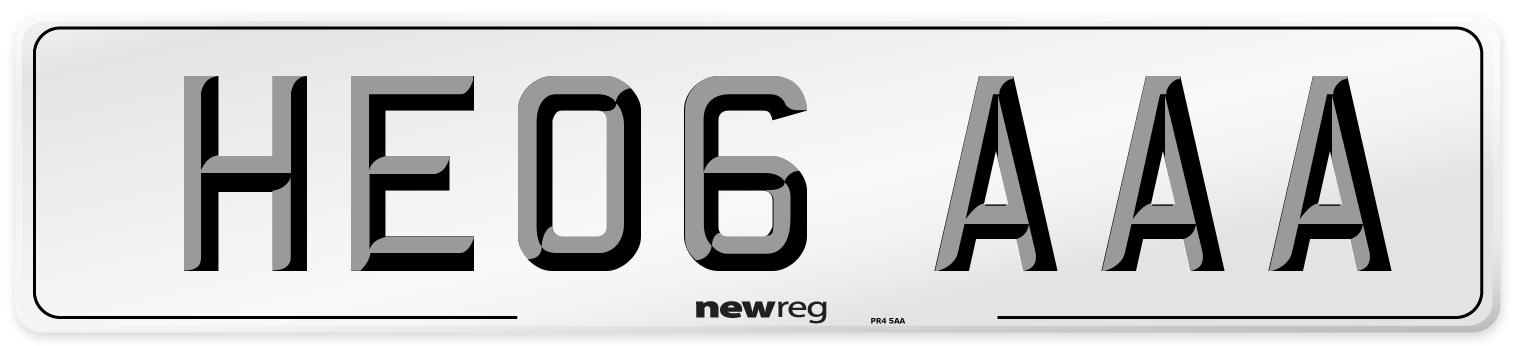 HE06 AAA Number Plate from New Reg